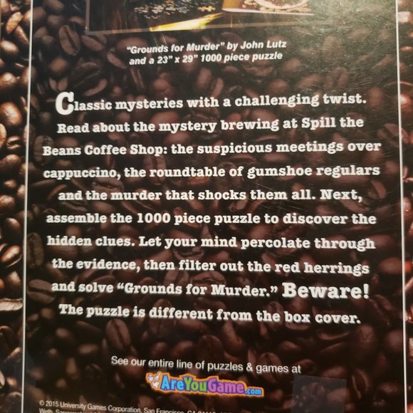 BePuzzled Classics Grounds for Murder Puzzle Multi-color Mystery 1000 Piece 90s - Picture 8 of 9